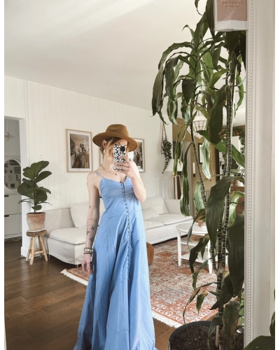 Robe cérémonie bleue bohème