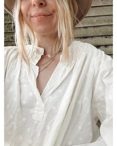 Blouse oversize blanche bohème - Aimée